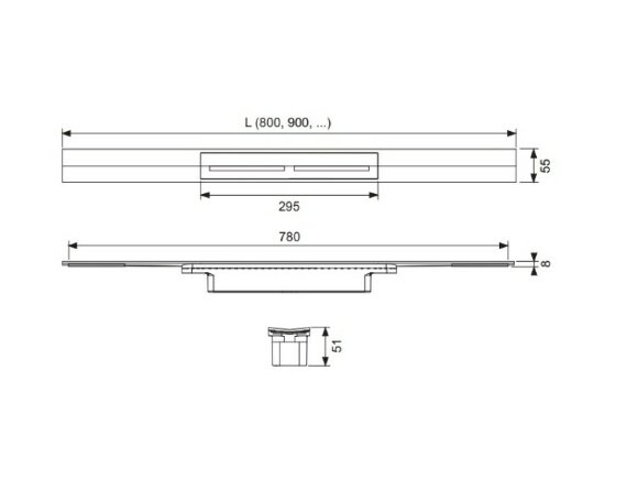 Душевой трап 1000x55 мм TECE Drainprofile 671000 Душевой трап 1000x55 мм TECE Drainprofile 671000