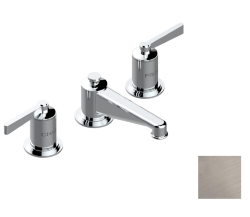 Смеситель для раковины на три отверстия устанавливаемый на борту с донным клапаном, THG Faubourg metal с рукоятками, матовый никель (C01) - G2U-151 Смеситель для раковины на три отверстия устанавливаемый на борту с донным клапаном, THG Faubourg metal с рукоятками, матовый никель (C01) - G2U-151