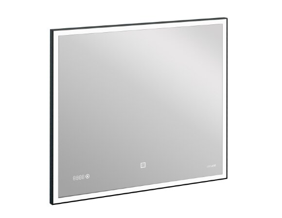 Зеркало 011 design 80x70 с подсветкой часы, прямоугольное, Cersanit Led, арт. KN-LU-LED011*80-d-Os