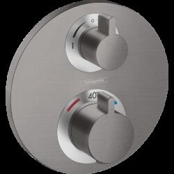 Hansgrohe термостатический смеситель для душа скрытого монтажа на 2 потребителя, Ecostat S, матовый черный арт. 15758340 Hansgrohe термостатический смеситель для душа скрытого монтажа на 2 потребителя, Ecostat S, матовый черный арт. 15758340