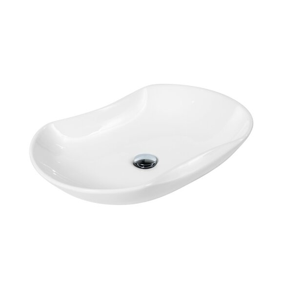 BelBagno Раковина накладная керамическая 410x665x120, овальная, глянцевый белый, арт. BB1334