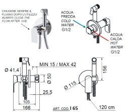 Гигиенический душ со смесителем Remer Infinity I65RL, цвет: медь