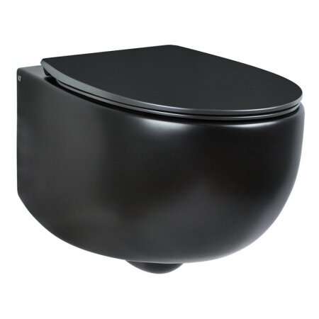 Унитаз подвесной, с креплениями, черный Dot 2.0 AeT, арт. S555T0R0V6105