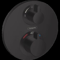 Hansgrohe термостатический смеситель для душа скрытого монтажа на 2 потребителя, Ecostat S, матовый черный арт. 15758670 Hansgrohe термостатический смеситель для душа скрытого монтажа на 2 потребителя, Ecostat S, матовый черный арт. 15758670