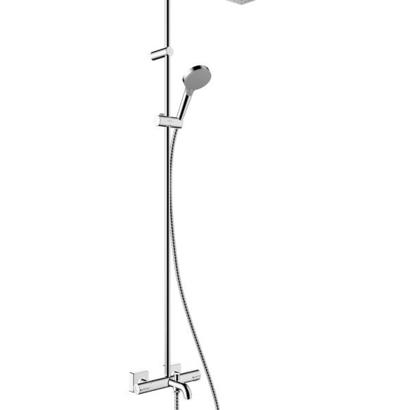 Hansgrohe душевая система с термостатом для ванны, Vernis Shape, глянцевый хром арт. 26098000