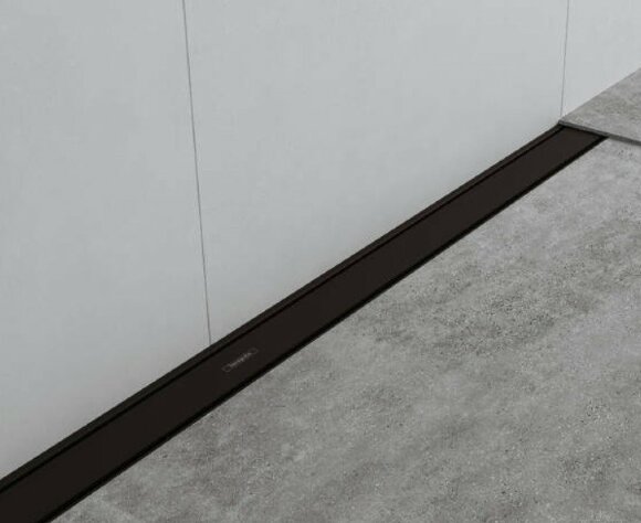 Hansgrohe внешняя часть трапа для душа Match, 70 см, с регулировкой по высоте, RainDrain Match, матовый черный арт. 56037670