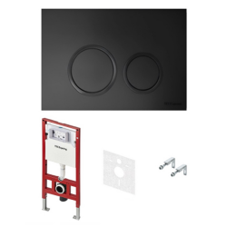 Застенный модуль 4 в 1 с панелью смыва  TECE TECEspring, цвет: чёрный матовый, арт. S401104