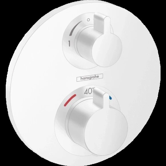 Hansgrohe термостатический смеситель для душа скрытого монтажа на 2 потребителя, Ecostat S, матовый белый арт. 15758700