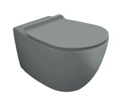 Унитаз подвесной безободковый rimless, Vignoni Simas, с креп., Cemento Matt арт. VI18 cemento matt