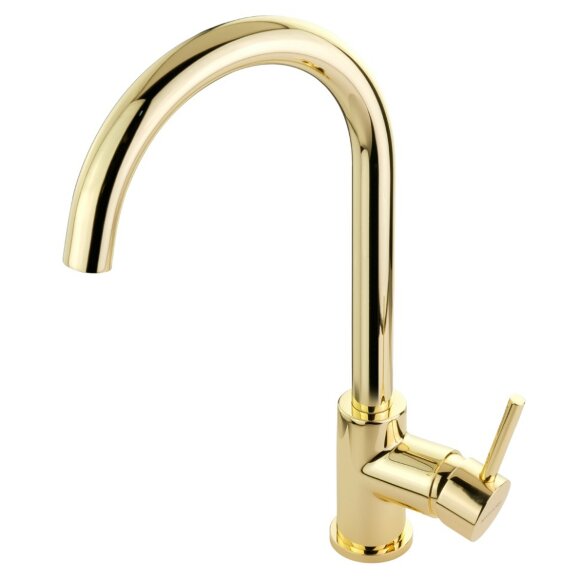 Смеситель для кухни, высокий излив, ручка сбоку, Migliore Fortis, золото арт. 31560
