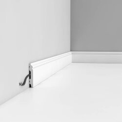 Плинтус из дюрополимера с кабель-каналом SX156 цвет: белый