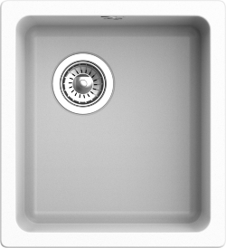 Кухонная мойка Berkana 415x455, 1 чаша, Rivelato, BK-35 brina цвет: белый