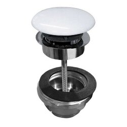 Донный клапан для раковин 1 1/4", Scarabeo, 10010/C CR WHITE цвет: хром/белый Донный клапан для раковин 1 1/4", Scarabeo, 10010/C CR WHITE цвет: хром/белый