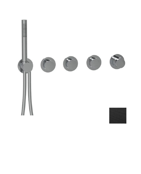 Смеситель для душа на 3 потребителя Almar Modular PUSH с модулем ручного душа, цвет: оружейный металл брашированный PVD, арт. E180434.GM 
