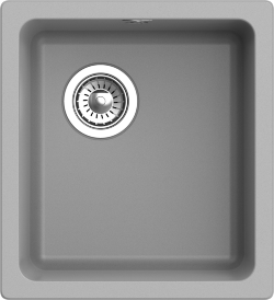 Кухонная мойка Berkana 415x455, 1 чаша, Rivelato, BK-35 grigio metallizzato цвет: серый