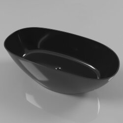 Ванна из искусственного камня 160х75 Whitecross Onyx 0204.160075.101 цвет: черный глянец