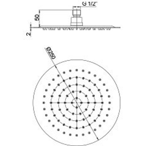 Верхний душ Полированная сталь Cezares - CZR-C-SPIC-25