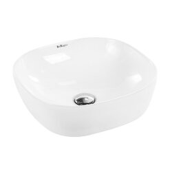 BelBagno Раковина накладная керамическая 420x420x140, квадратная, глянцевый белый, арт. BB1268-1