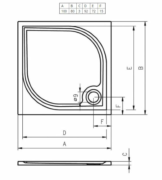 Душевой поддон из литьевого мрамора Riho Kolping DB31 100x80 белый + сифон DB3100500000000