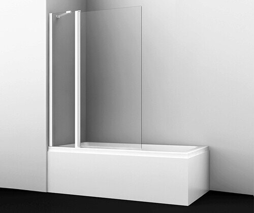 Стеклянная шторка на ванну Berkel 48P02-110WHITE Fixed 140x110 WasserKRAFT цвет: Белый