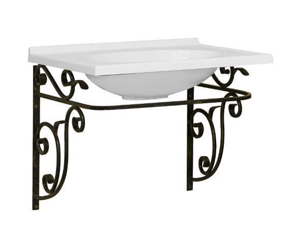 Кованый кронштейн для раковины "Оливия 60" (патина) Эстет ФР-00001705 цвет: Белый