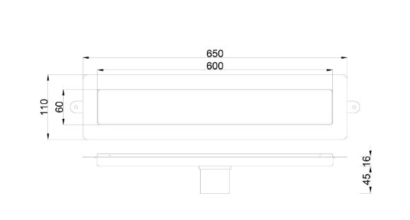 Душевой лоток Premium Linear 60см, нерж.сталь черный, арт. 982-60-B