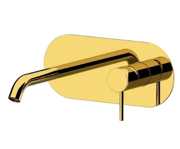 Настенный смеситель для раковины (золото шлифованное) Remer X STYLE X15BG