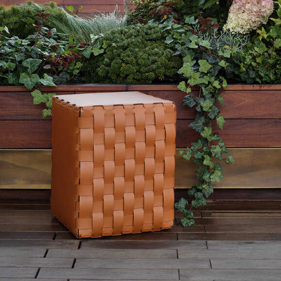 Пуф коньяк, 35х35 кожа ADJ - 1070.09