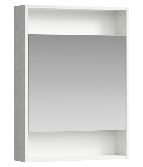 AQWELLA City Универсальный левый/правый зеркальный шкаф с одной дверью и двумя открытыми полками, цвет дуб канадский - SIT0406DK