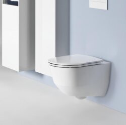 Унитаз подвесной, безободковый 53х36х34см с сиденьем slim soft close, LAUFEN Pro 8.2096.6.000.000.1 цвет: белый