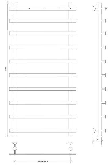 Полотенцесушитель водяной, хром, Secado 120x60, Понтида 1 К - 4603759401997 Полотенцесушитель водяной, хром, Secado 120x60, Понтида 1 К - 4603759401997