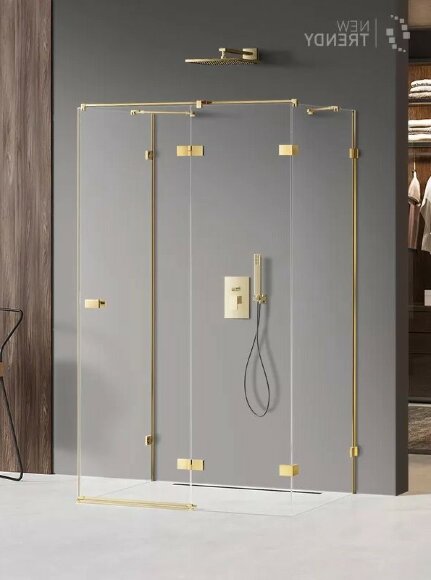 Душевое ограждение R 90x100x200 Avexa gold New Trendy золото арт. EXK-2133