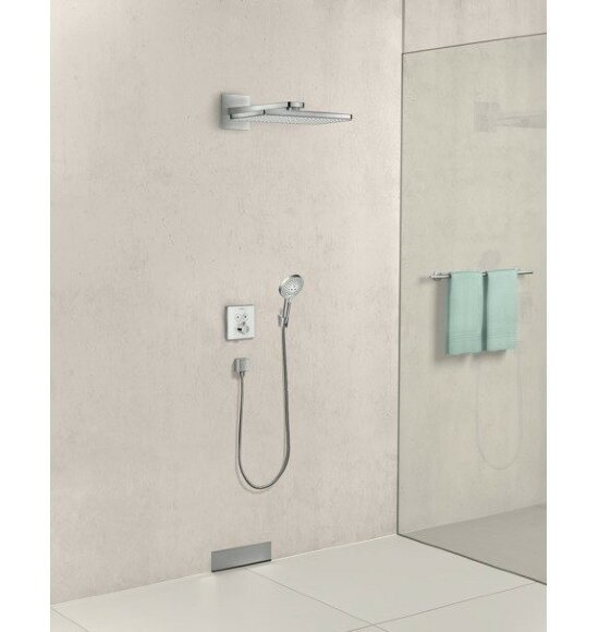 Hansgrohe верхний душ с настенным кронштейном, Rainmaker Select, матовый хром арт. 24003400