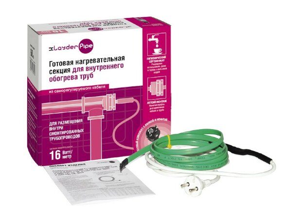 Комплект для обогрева внутри трубы с питьевой водой pipe ehl16-2ct-2, 16 вт/ пог. М, 2 м, КА000001347, Caleo xLayder Pipe
