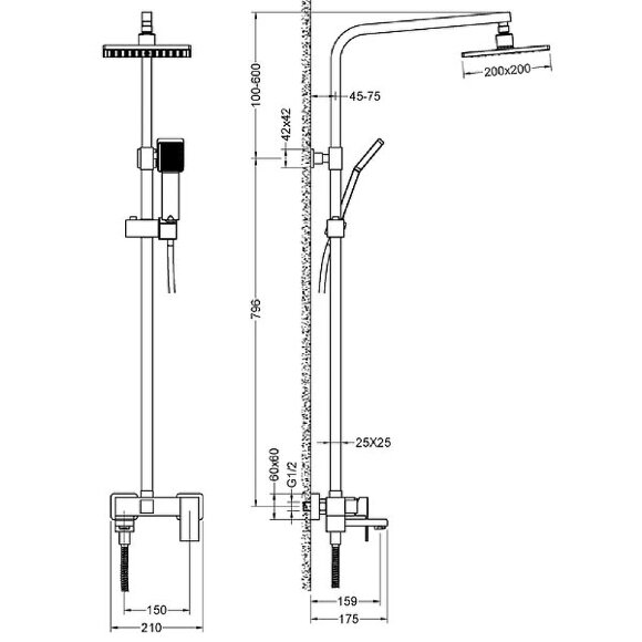 Timo Душевая система  Selene Золото матовое арт. SX-2013/17