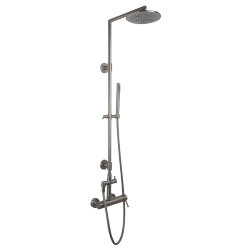 Душевая система Carlo Frattini Spillo Steel, с душевой стойкой, верхним душем Ø 200 мм. и душевым комплектом, F3075/2INOX цвет: нержавеющая сталь Душевая система Carlo Frattini Spillo Steel, с душевой стойкой, верхним душем Ø 200 мм. и душевым комплектом, F3075/2INOX цвет: нержавеющая сталь