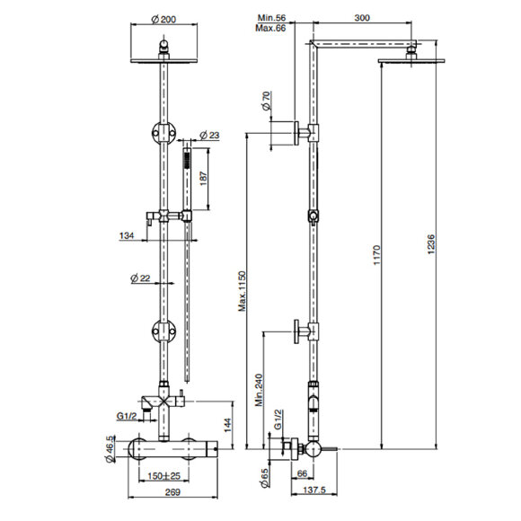 Душевая система Carlo Frattini Spillo Steel, с душевой стойкой, верхним душем Ø 200 мм. и душевым комплектом, F3075/2INOX цвет: нержавеющая сталь Душевая система Carlo Frattini Spillo Steel, с душевой стойкой, верхним душем Ø 200 мм. и душевым комплектом, F3075/2INOX цвет: нержавеющая сталь
