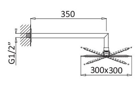 Верхний душ CZR Хром Cezares - CZR-B-TDD-30-01