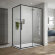 Душевой уголок Vincea (Италия), 120x90 профиль Черный матовый стекло прозрачное Slim-U - VSR-2SU9012CLB