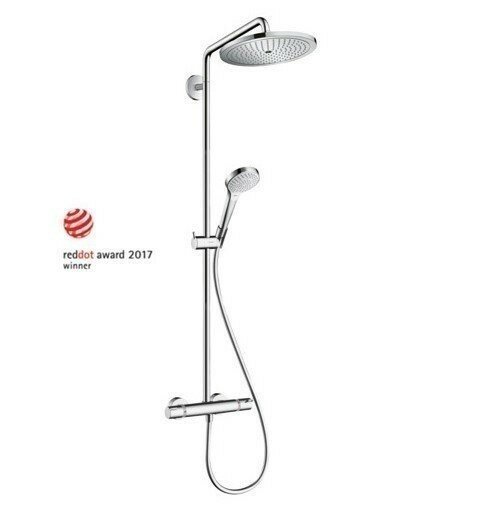 Hansgrohe душевая система с термостатом, Croma Select S, глянцевый хром арт. 26794000