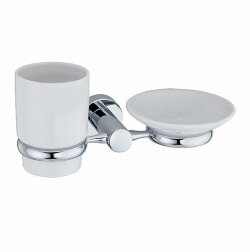 Держатель стакана и мыльницы Donau K-9426C WasserKRAFT цвет: Хром Держатель стакана и мыльницы Donau K-9426C WasserKRAFT цвет: Хром