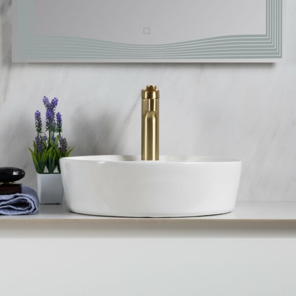 BelBagno Раковина накладная керамическая 430x430x130, круглая, глянцевый белый, арт. BB1306 BelBagno Раковина накладная керамическая 430x430x130, круглая, глянцевый белый, арт. BB1306