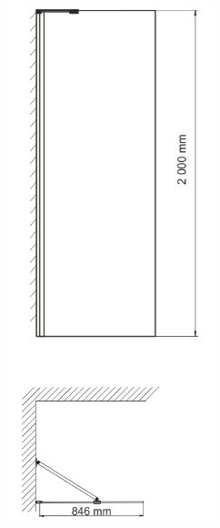 Обратная панель Aller 10H07-RP90 200x90 WasserKRAFT цвет: хром