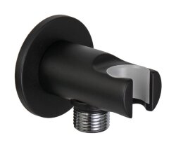 Подключение для душевого шланга | с держателем лейки Remer 337MNO, цвет: черный