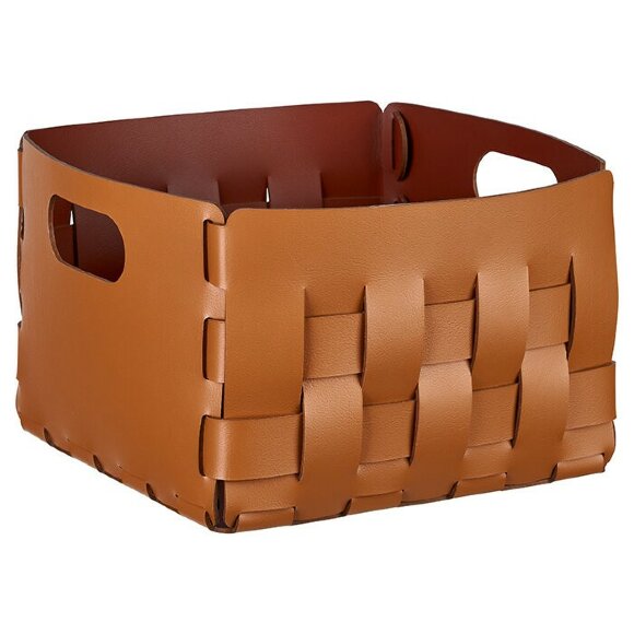 Корзинка Bottega ADJ Италия, 25x25xH20 цвет: коньяк (бордо) арт. 1044.09/30