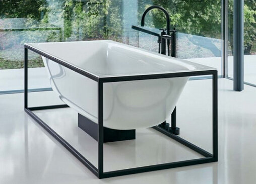 Каркас для ванны Bette Lux Shape с панелью под слив, цвет черный Q003-815 190х90