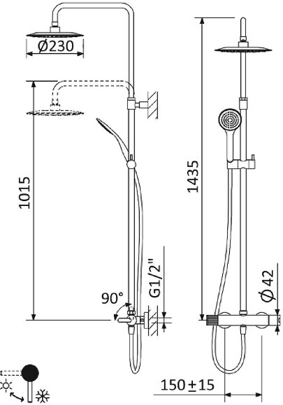 Душевая система LEAF Хром Cezares - LEAF-CDA-23-01 Душевая система LEAF Хром Cezares - LEAF-CDA-23-01