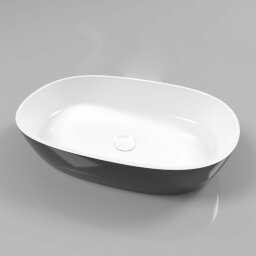 Раковина 56х38 Whitecross Opal 0709.056038.10100 цвет: черный/белый глянец