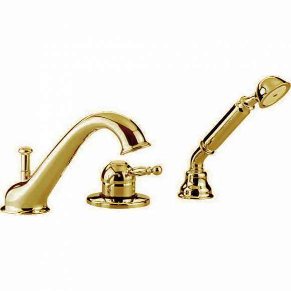 Смеситель однорычажный на борт ванны на 3 отверстия, излив 200 мм CISAL Arcana Royal цвет: золото арт. AY00126024