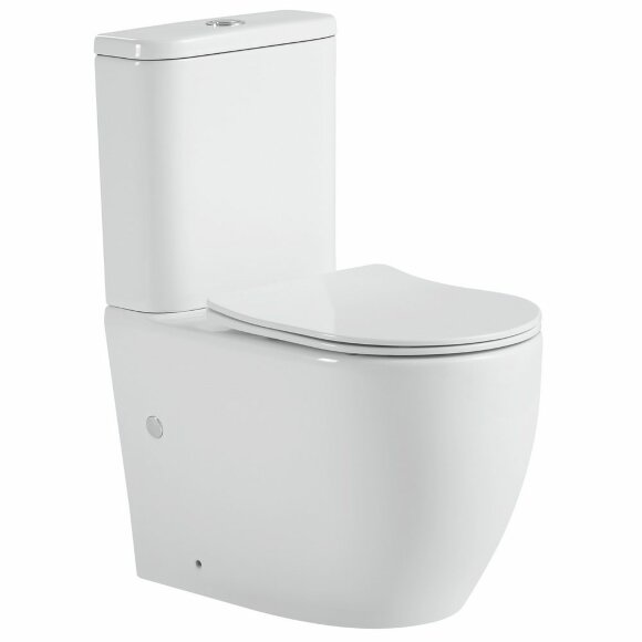 Унитаз компакт (620x360x810), W-7789 P-trap, Geberit, Rimless, anti-dirt, Black&White арт. 7789W